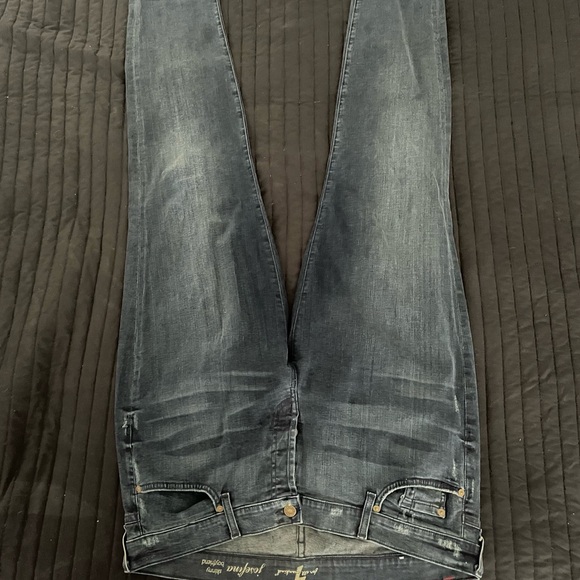 7 For All Mankind Josefina Skinny Boyfriend Jeans - Dark Blue - Picture 5 of 7